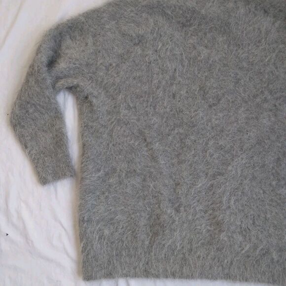 J. Crew Alpaca Blend Cardigan Gray Oversized Preppy Cabincore Women's Size L - Picture 13 of 16